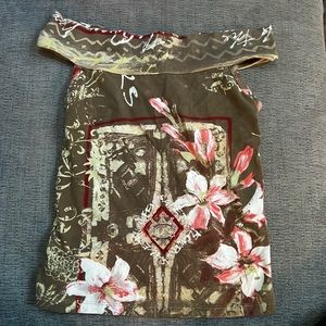 SAVE THE QUEEN Off the Shoulder Mesh Top size M